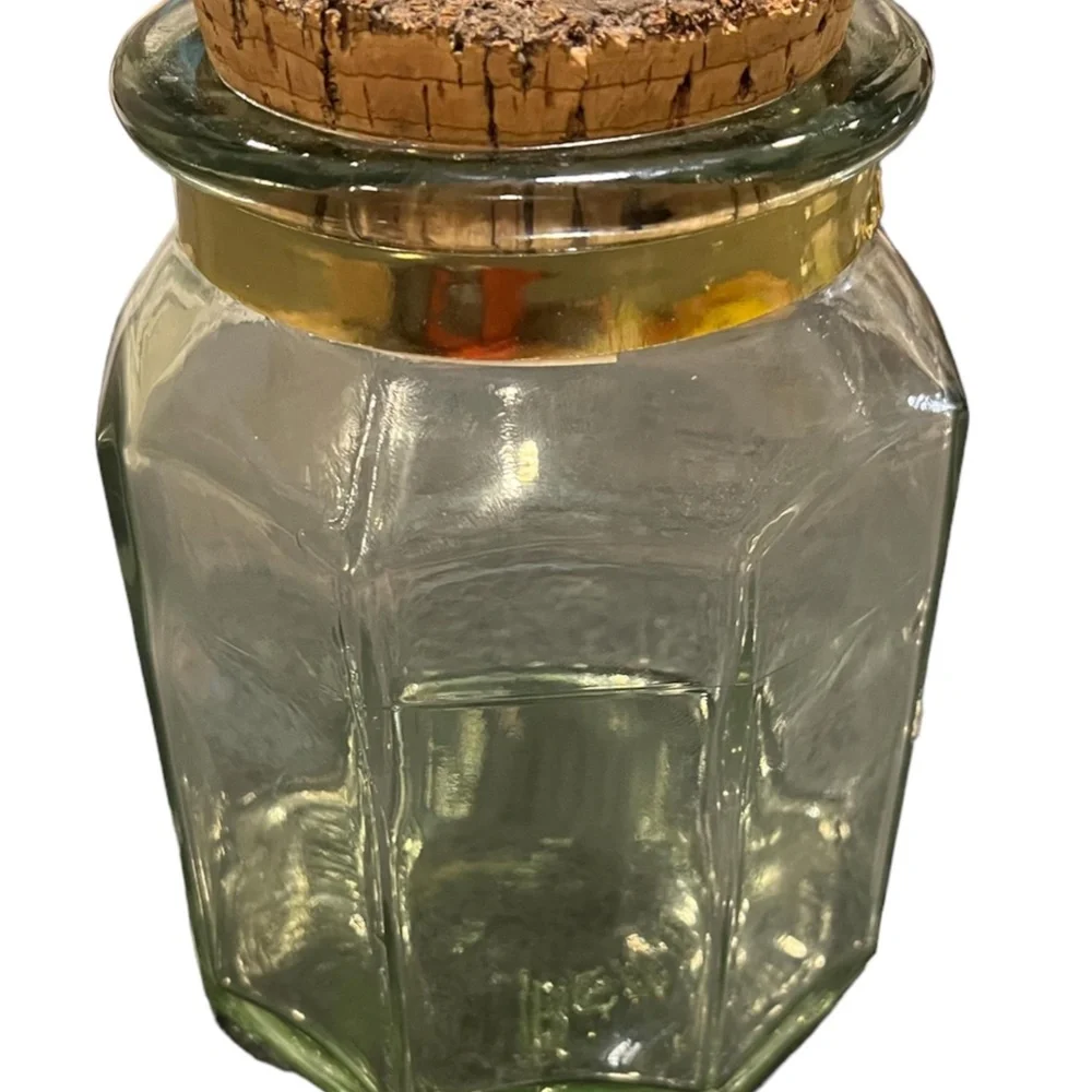Vintage/HTF Ben Rickert Apothecary Octogonal Glass Jar w. Cork Lid